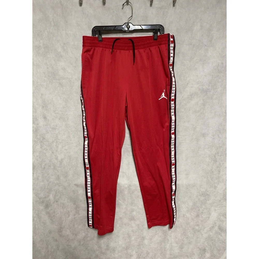 Nike‎ Air Jordan Pants XL Red Tear Away Snap Side Jumpman Track Dri Fit AJ1106